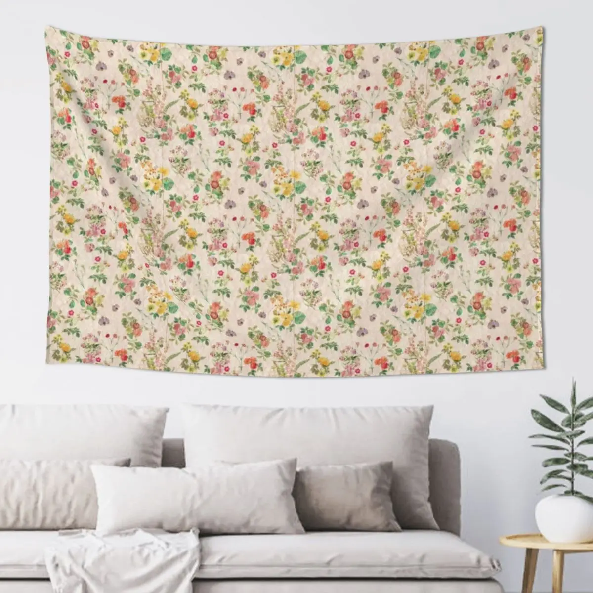 

Vintage Flowers Pattern - Pressed Wildflowers Tapestry Decoration For Bedroom Things To Decorate The Room Tapestry