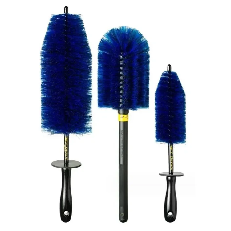 Car Wheel Cleaning Brush Long Handle Blue Car Wheel Rim Hub Cleaning Brush Tire Detail Brush Auto Motorcycle Wash Brush Tool