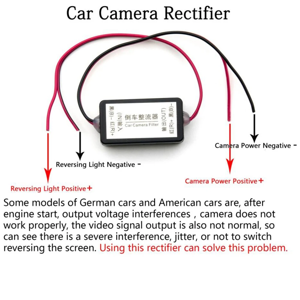 AHD 1080P 720P CVBS Auto-Front-, Rück- und Seitenkamera mit 12V-Stromfiltern und Rückfahrregler 170 ° Fisheye HD Nachtsicht – Detail 2