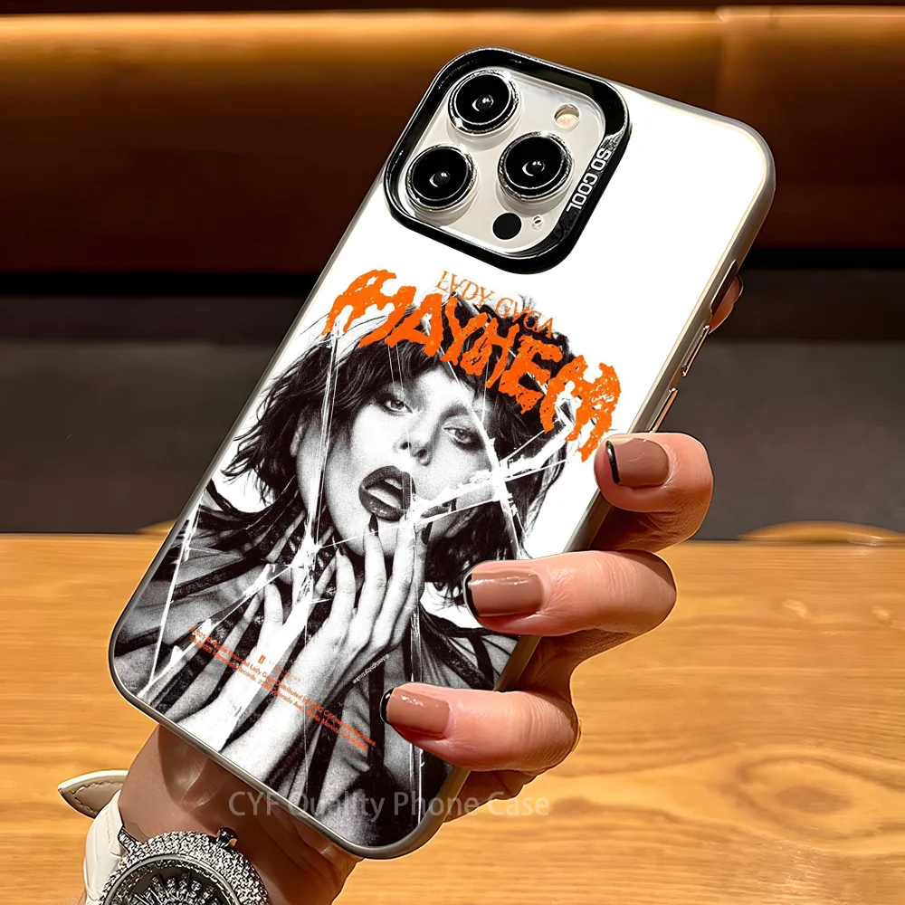 Funda de teléfono Singer L-Lady G-Gaga para Apple 11 12 13 14 15 16Pro Max Plus, funda protectora chapada para teléfono