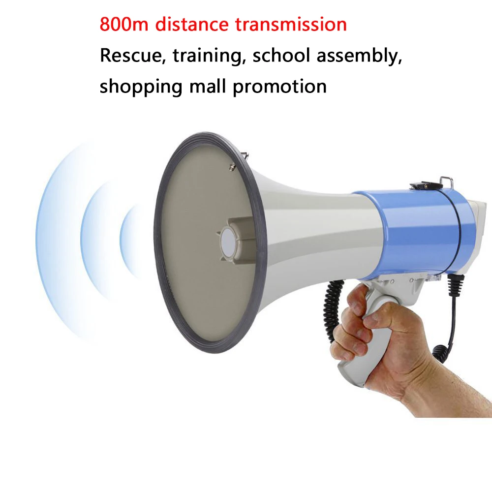 50 واط يده ميكروفون عالية الطاقة مكبر الصوت متعدد الوظائف 50 واط مكبر الصوت المتكلم قابلة للشحن تسجيل المهنية في الهواء الطلق