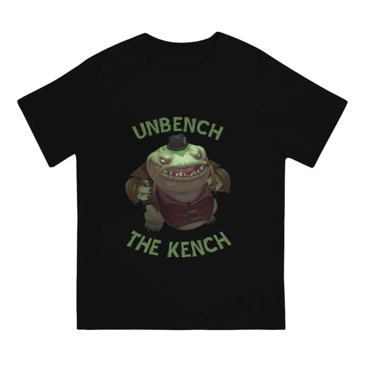 Men's T-Shirt Unbench The Kench  Vintage Cotton Tees Short Sleeve League Of Legends LOL T Shirt O Neck Tops Birthday Gift