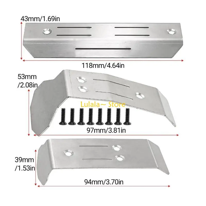 

Y4QA Skid Plate Chassis Protective Stainless Steel Supplies for Remote Control Car