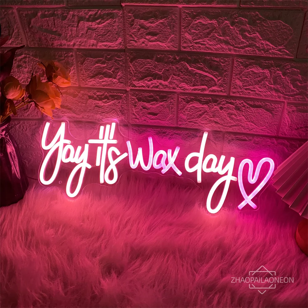 Yay It's wax Day Neon Led Sign Birthday Wall Art Decoration LED Neon Lights Sign USB Room Birthday Signboard Lights