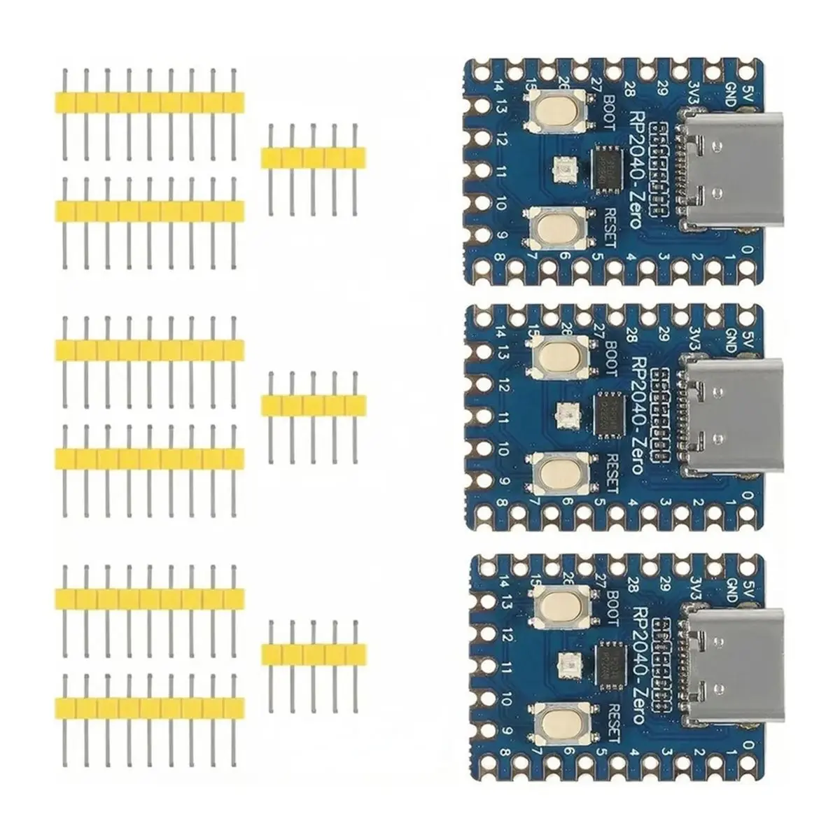 A46U 3PCS Piece Set of RP2040 Zero Boards RP2040 Zero Microcontroller Development Board Compatible Rasp Berry Pi Ar Duino
