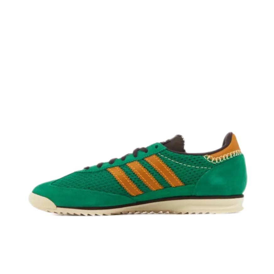 Adidas green and yellow color SL 72 men's and women's fashion retro low-top sports casual shoes non-slip wear-resistant