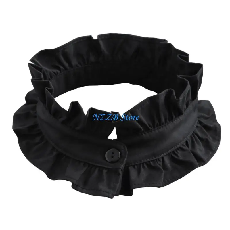 

T21F Spring Print Detachable Collar With Ruffle Lace Trim Accessory For Women