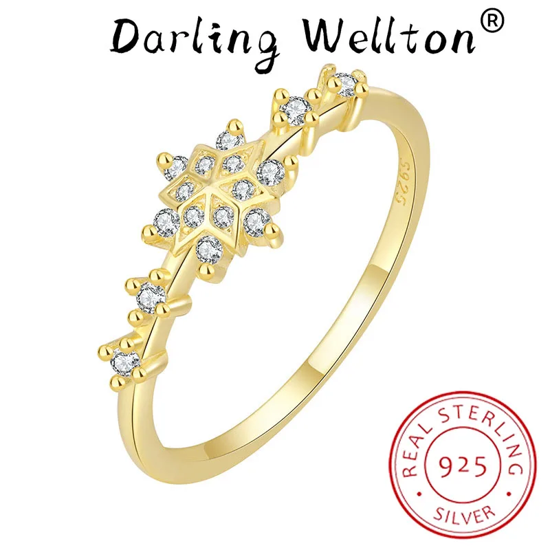 

Classic 18K Gold Four-Pawed Snowflake Couple Ring For Women 100% Original S925 Sterling Silver Valentine's Day Gift Jewelry