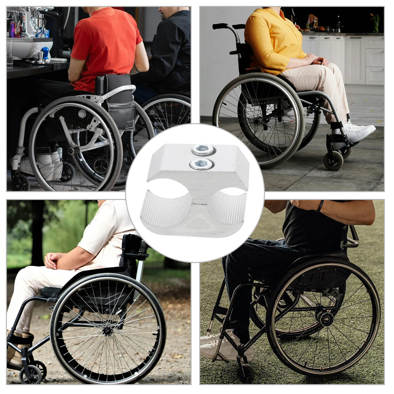 Versatile Wheelchair Pipe Clamp Aluminum Alloy Strong Grip Secure Locking Easy Setup Disassembly Cane Holder for Walker Pipe