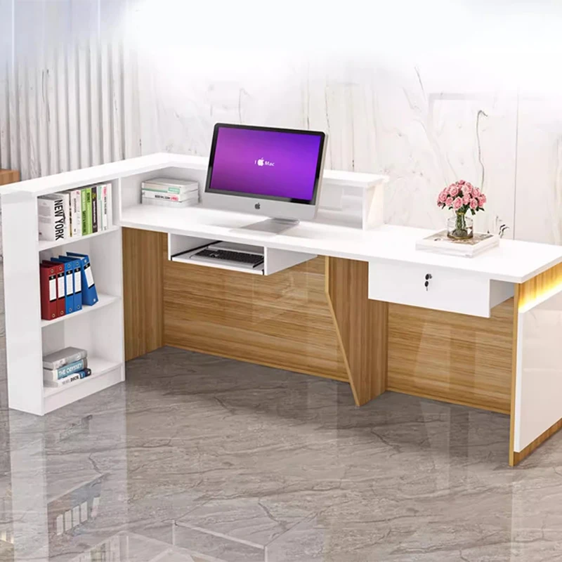أدراج تخزين مكاتب الاستقبال الحديثة المهنية التجارية وظيفية منصة مشروبات صالون كلاسيكي Rezeption أثاث المكاتب #3