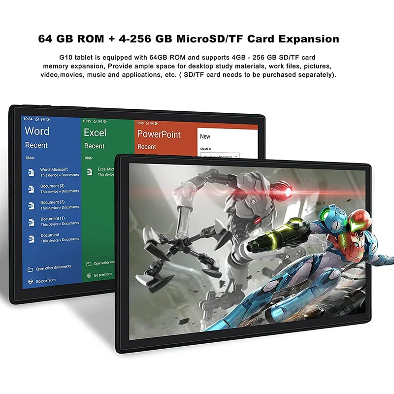 Goodtel-Tablet PC com display LCD, Octa Core, Preto, Android 12, 120Hz, 2.5K, 8000 mAh, BT 5.0, G10, 10.1 pol, PC, G10