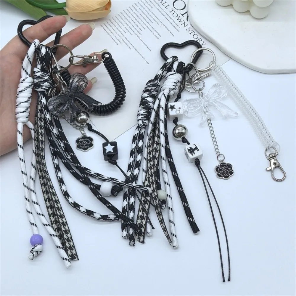 موضة الاكريليك Bowknot المفاتيح مكافحة خسر حقيبة من القماش يدويا قلادة القوس على شكل ظهره حقيبة سلسلة مفاتيح الملحقات #1