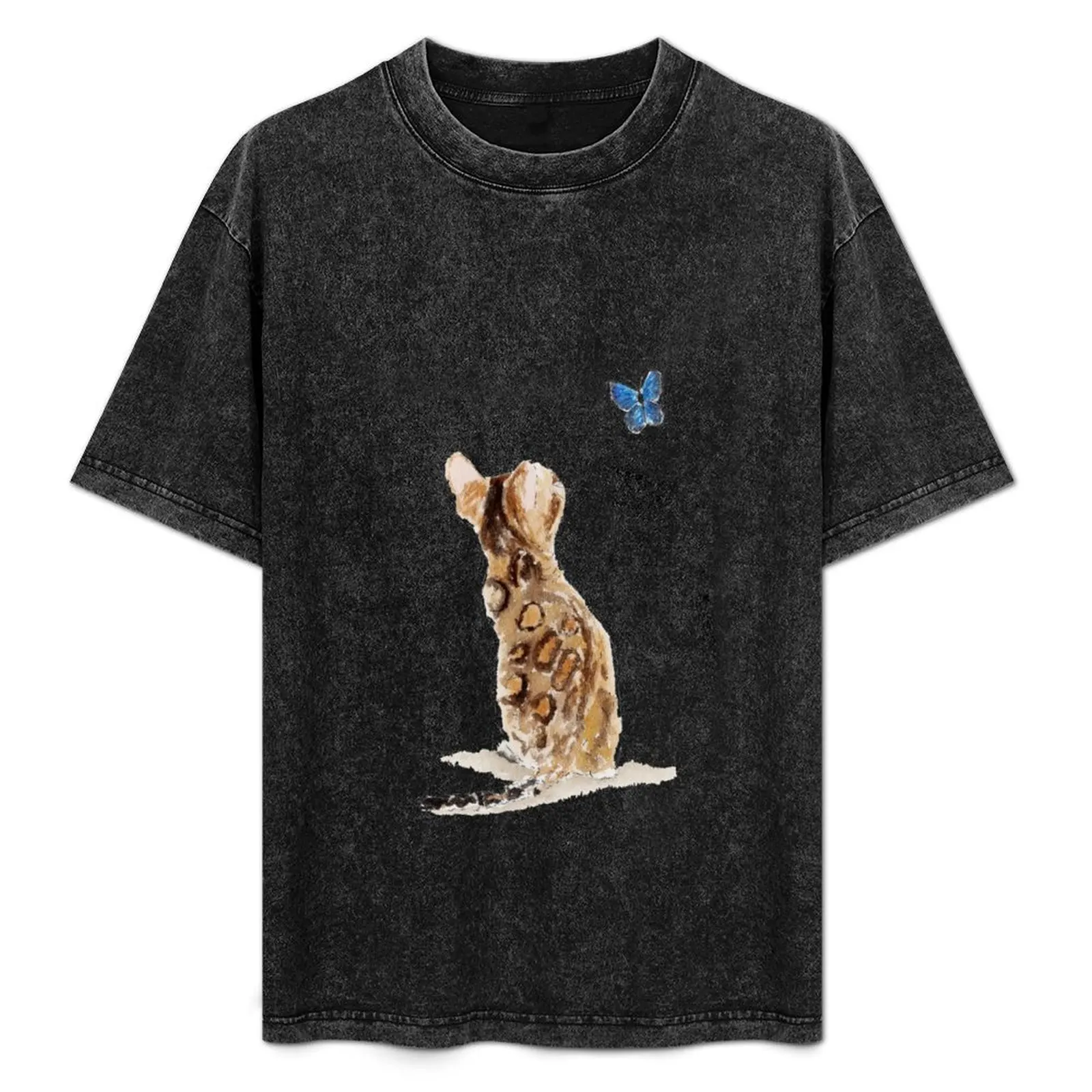 

Bengal Cat & Butterfly T-Shirt Breathable Gym Short Sleeve T-Shirt