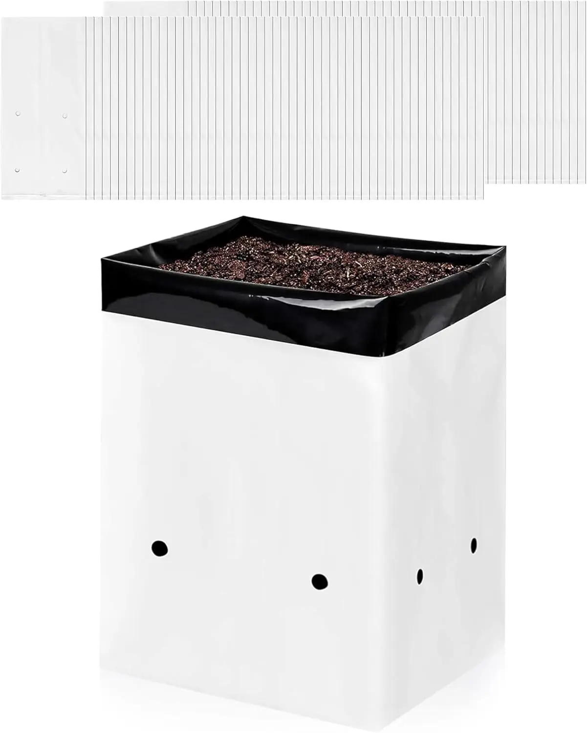 

100 упаковок мешков для выращивания растений объемом 3 галлона, черно-белые контейнеры из пленки Panda для рассады, толстые пластиковые пакеты для растений