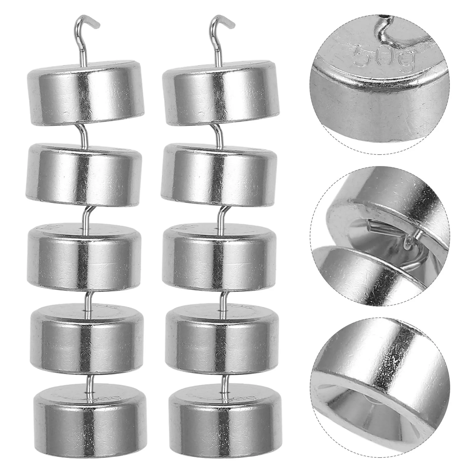 

10Pcs Calibration Weight Set Smooth Chrome Plated Iron Hanging for Laboratory Industrial Scale Calibration