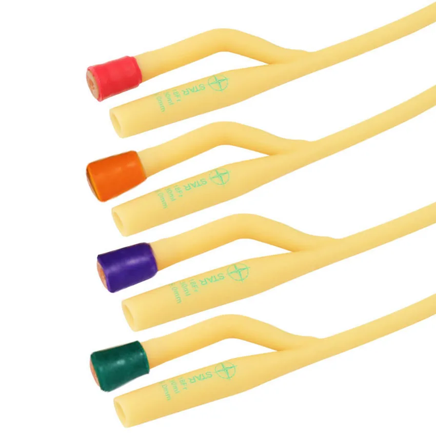 12Pcs Disposable Sterile Urethral Catheters Latex Double Lumen Balloon Catheters