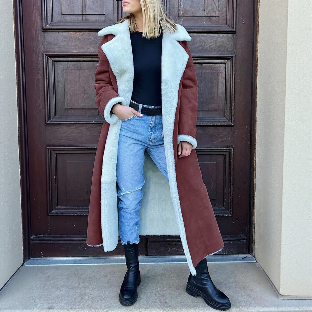 

Женские модные стильные куртки из искусственного меха с длинными рукавами, модная повседневная повседневная верхняя одежда