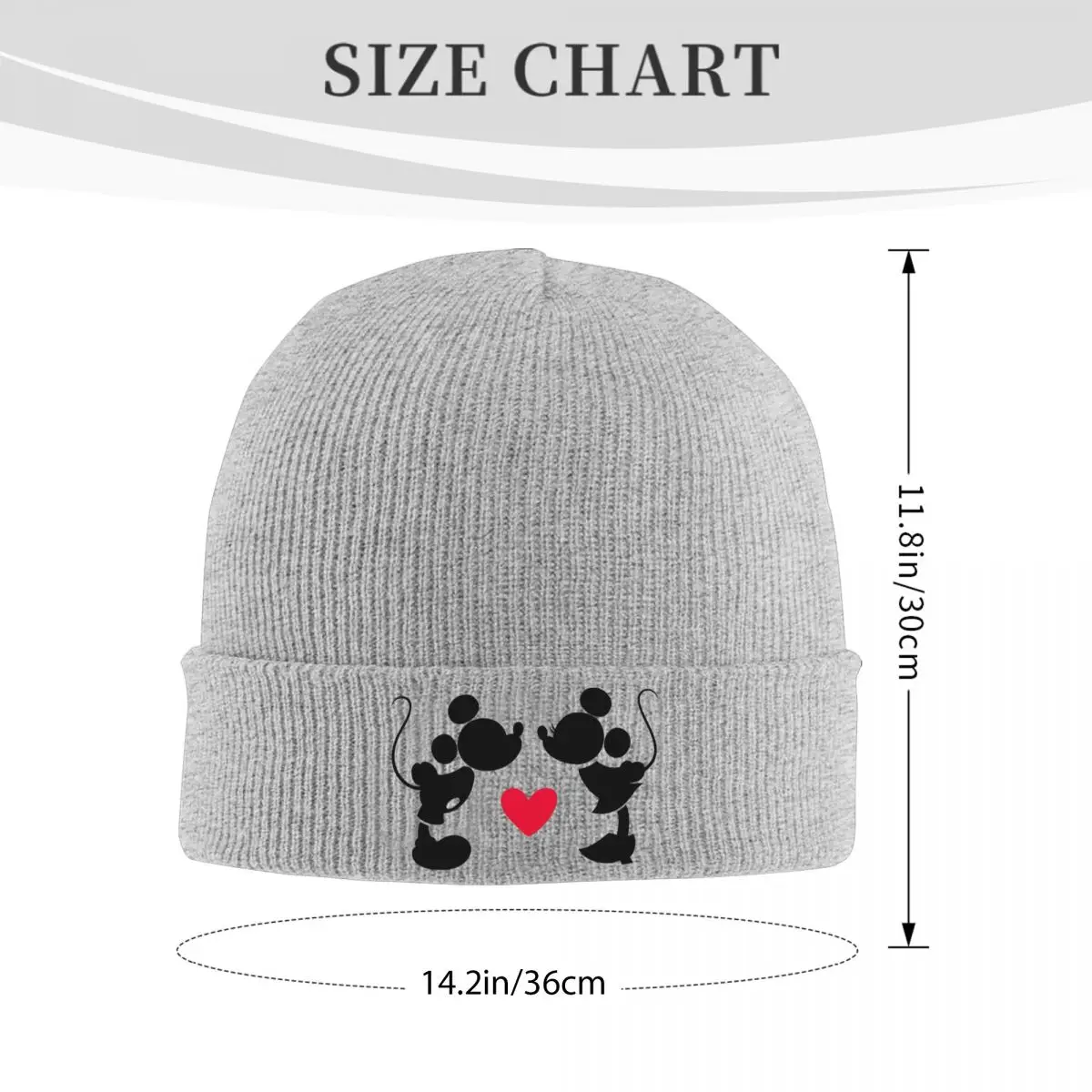 Mickey And Minnie Wedding Kiss Hearts Beanie Hat For Unisex Warm Winter Bonnet Knitted Hat