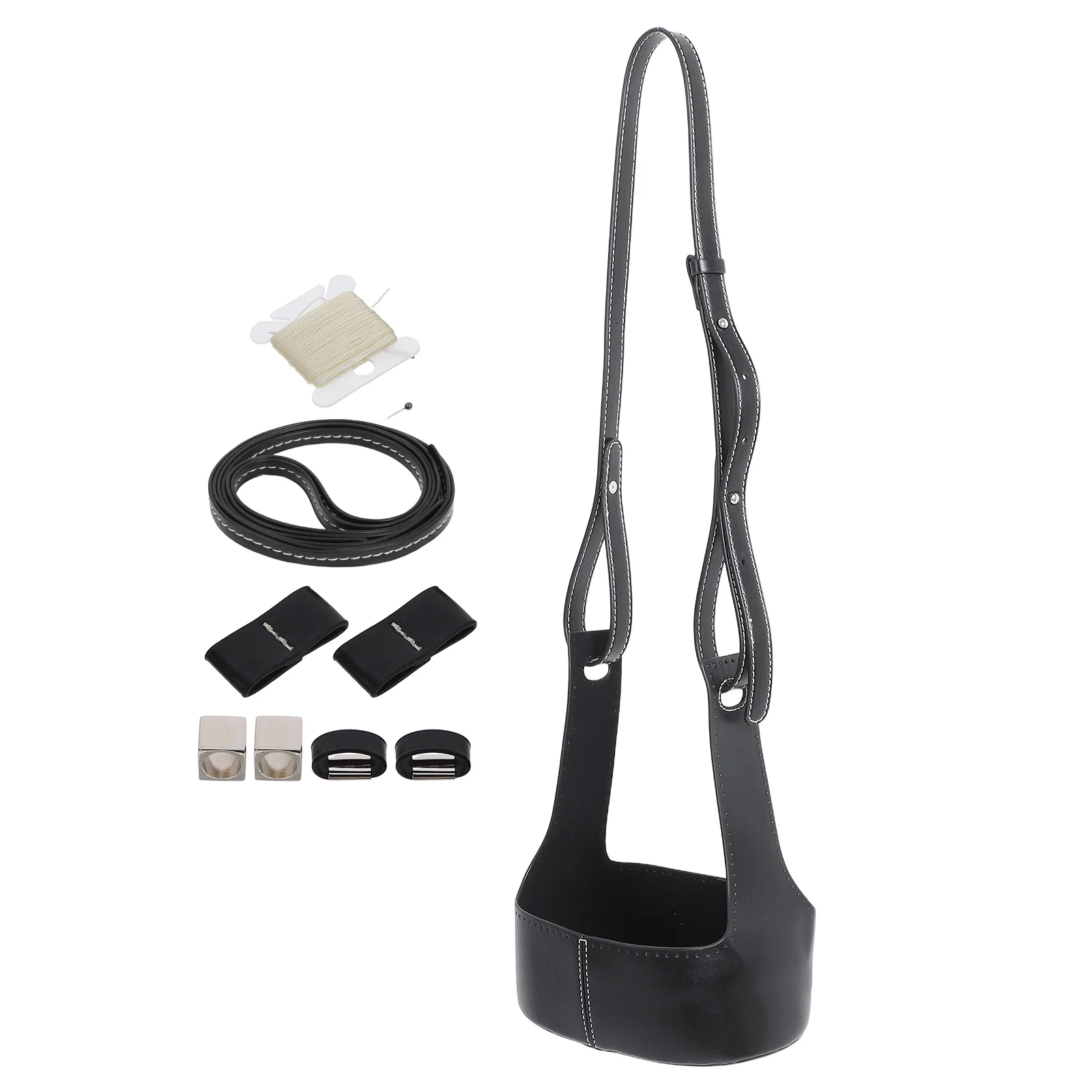 

1Set Knitting Bag Bottom Kit with Handle DIY Woven Bucket Purse for Women Lightweight Drawstring Closure Crossbody Shoulder Bag