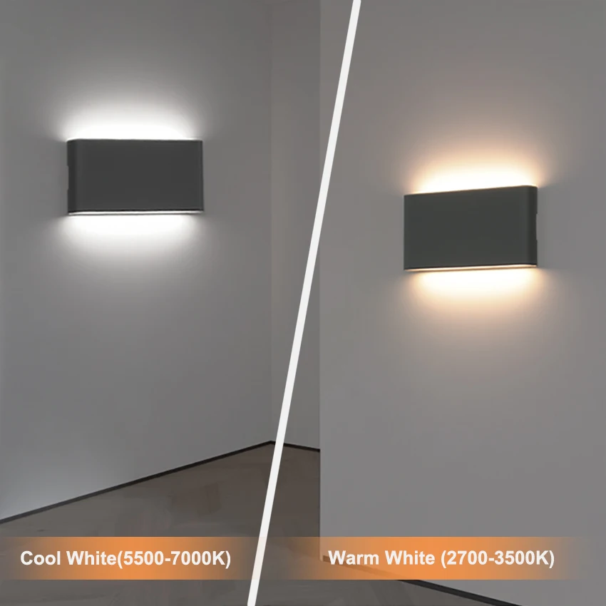 6 واط/12 واط IP65 إضاءة LED مقاومة للماء الجدار الخفيفة، الألومنيوم الحديث حتى أسفل الإضاءة للخارجية والداخلية، حديقة فناء ديكورات منزلية