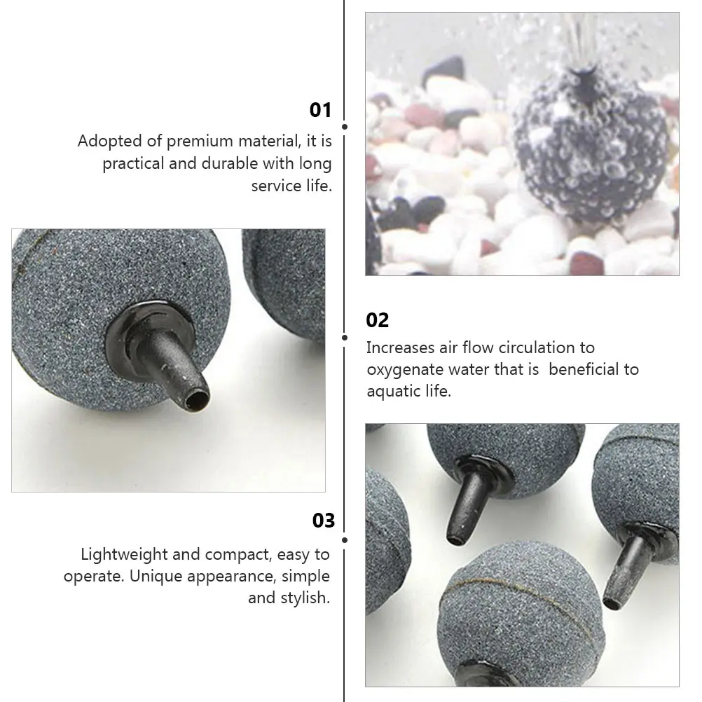 

20pcs Round Air Stone Fish Tank Bubble Diffuser Aquarium Sandstone Oxygen Bubbles Airstones for Aquarium Hydroponic System