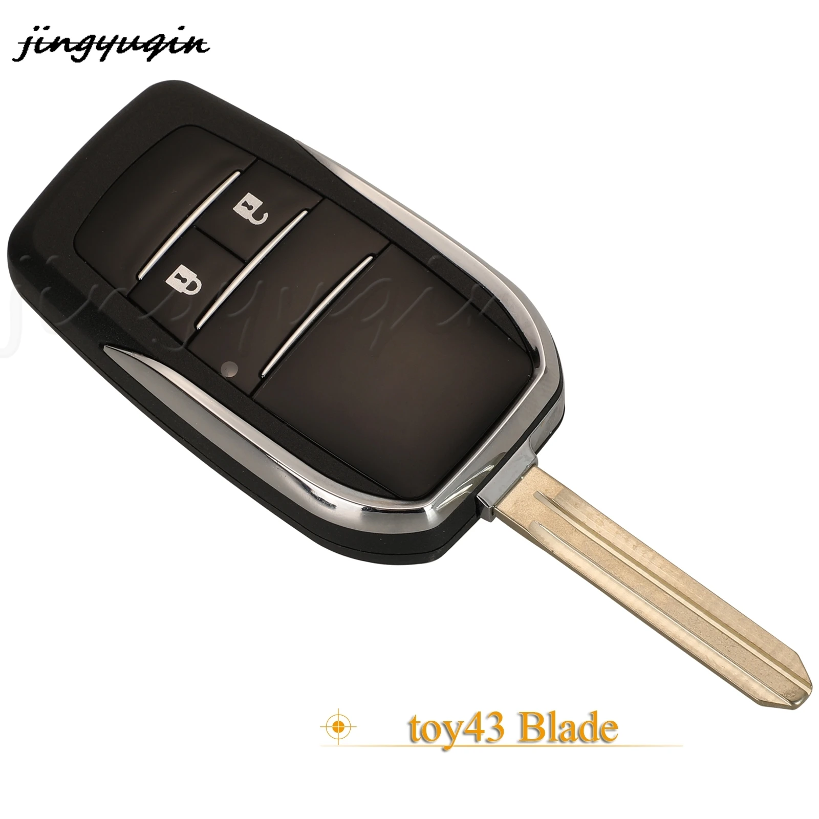 Jingyuqin Chiave A Distanza Borsette Caso Fob Per Toyota Corolla Yaris Prado Tarago Camry RAV4 REIZ Corona Avalon Venza Toy47/toy43 Lama