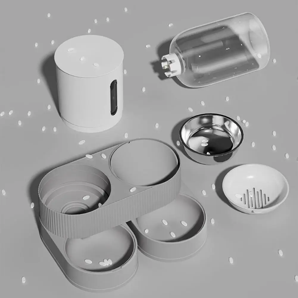 

A1 Automatic Cat Feeder Automatic Pet Feeder Water Dispenser Set for Cats Dogs 2-in-1 Food Bowl with Stainless Steel Insert
