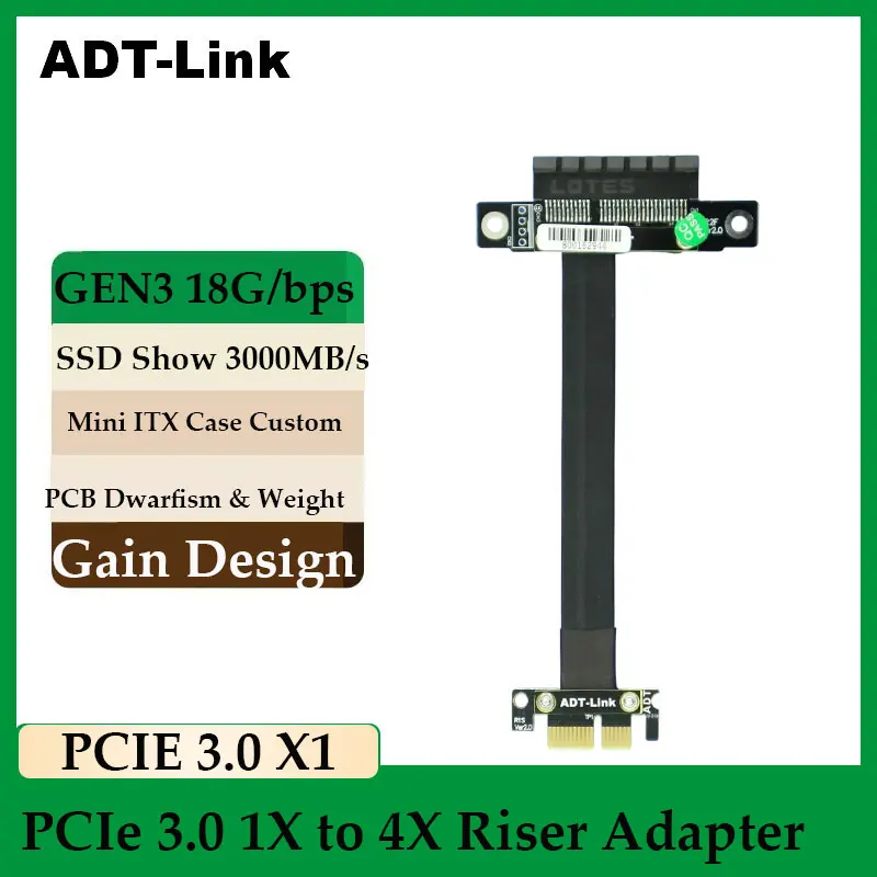 

ADT-LINK GEN 4.0 PCIe 3.0 1X to 4X Riser Adapter for Graphic Card PCI Express SSD LAN USB Card PCIE X1 To X4 Extension Cable
