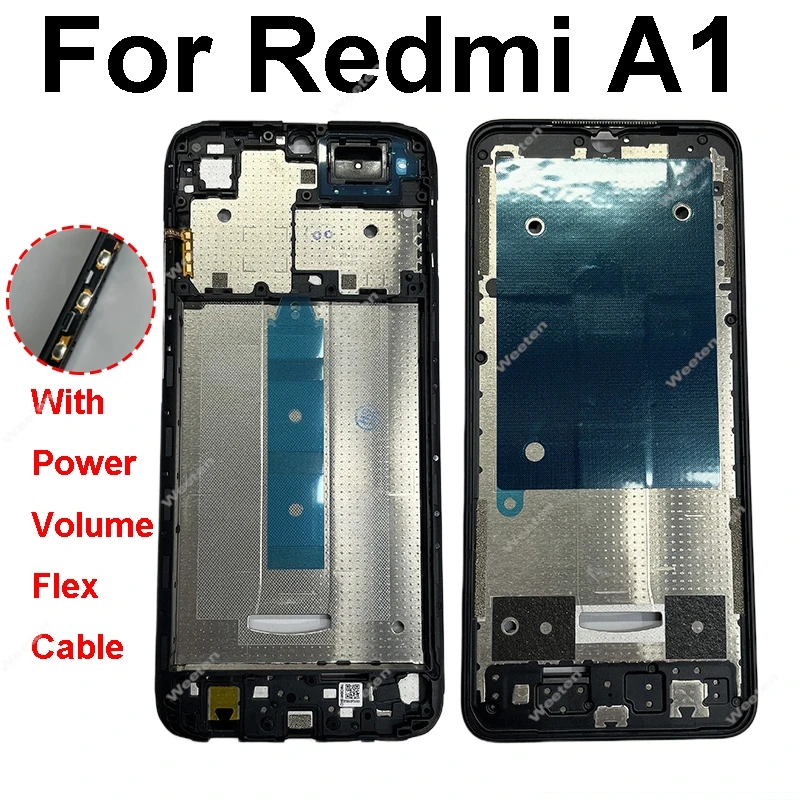 LCD Display Screen Frame Cover For Xiaomi Redmi A1 A2 A3 A3X A5 Plus 4G Pro LCD Frame Cover Holder Bezel Spare Parts