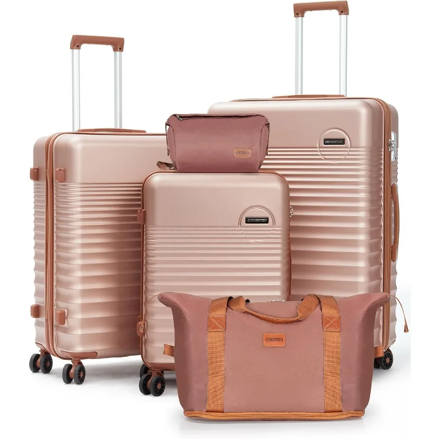 Luggage Sets 5 Pcs, ABS+PC Hardshell Suitcases with Wheels