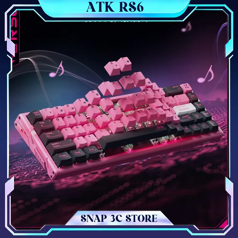ATK RS6+ Magnetic Switch Gaming Keyboard CNC Aluminum 0.02mm RT SOCD 8000Hz Wired Mechanical Keyboard for Valorant CS2 Gamer PC