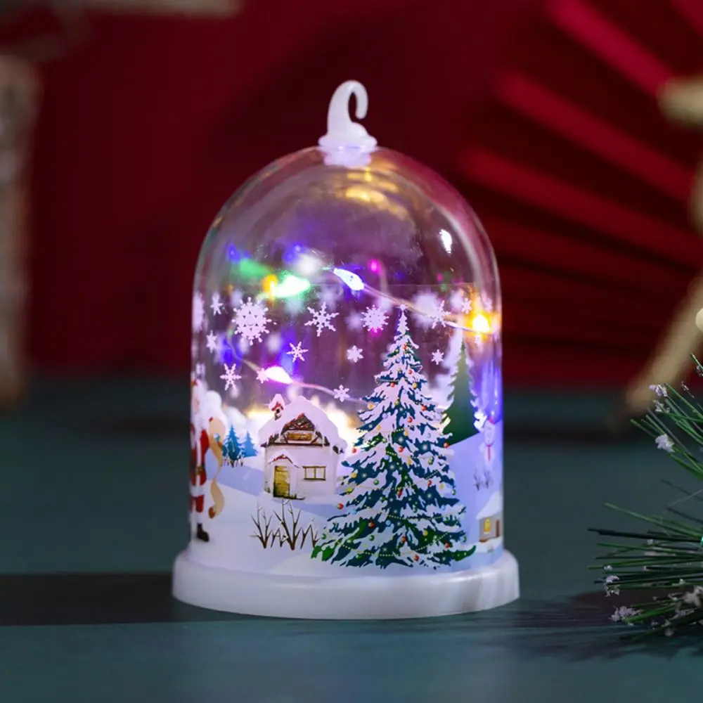 Luminous Christmas Snow Globes Lamp Diy Craft Santa Claus Xmas Decoration Night Light Battery Operated Snowman