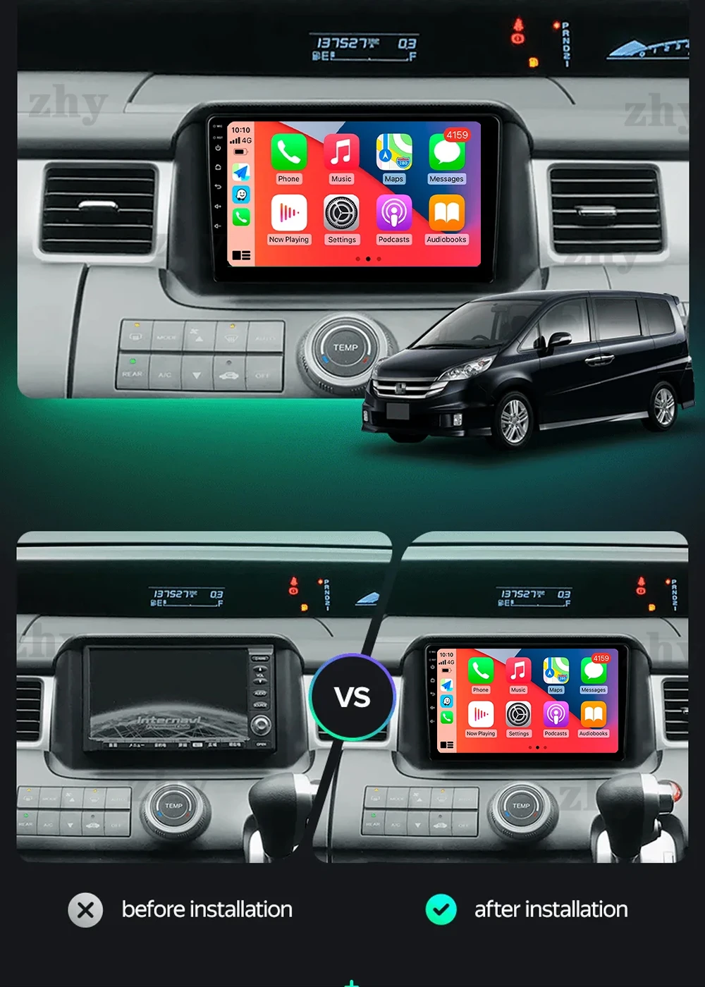 

Android 15 Carplay Auto For Honda Stepwgn 3 2005 - 2008 Car Radio Multimedia Video Player Navigation GPS No 2Din 2 Din DVD DSP