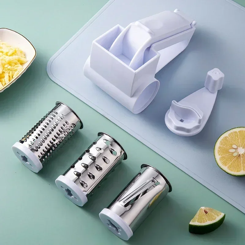 1 and 3 In 1 Kitchen Supplies Plastic Hand cranked rotating cheese planer creative cheese grater Multi functional cheese grater