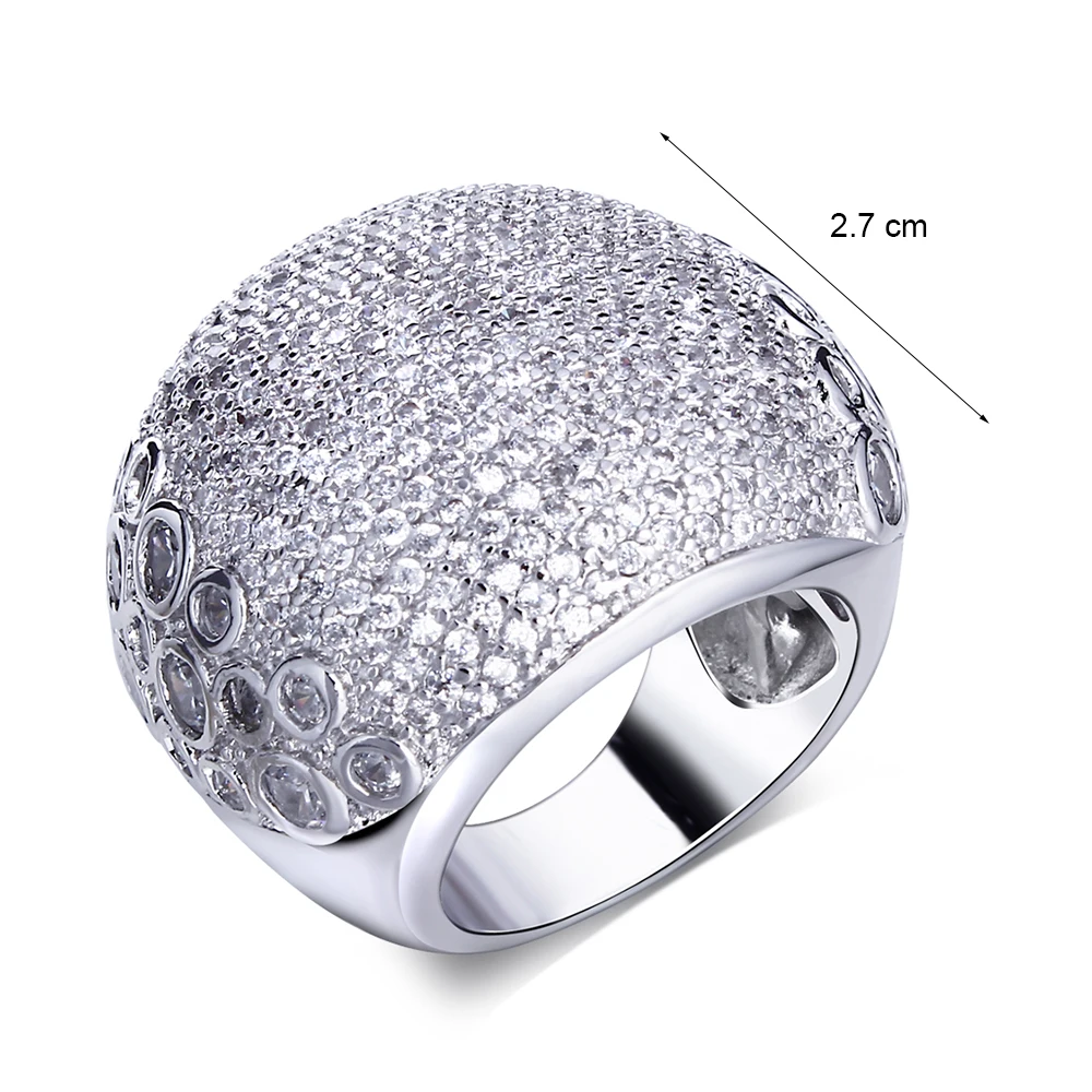

YLMyself Luxury Ring Micro Pave Cubic Zirconia Fashion Jewelry for Women Gold/White Color Shiny