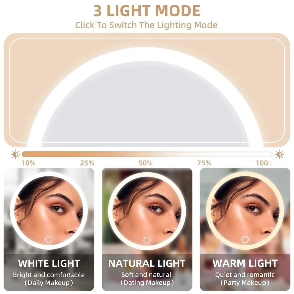 Specchio ingranditore per trucco 30X da 6 pollici con 3 ventose Specchio ingrandito da viaggio Montaggio Specchio cosmetico rotondo Rimozione punti neri