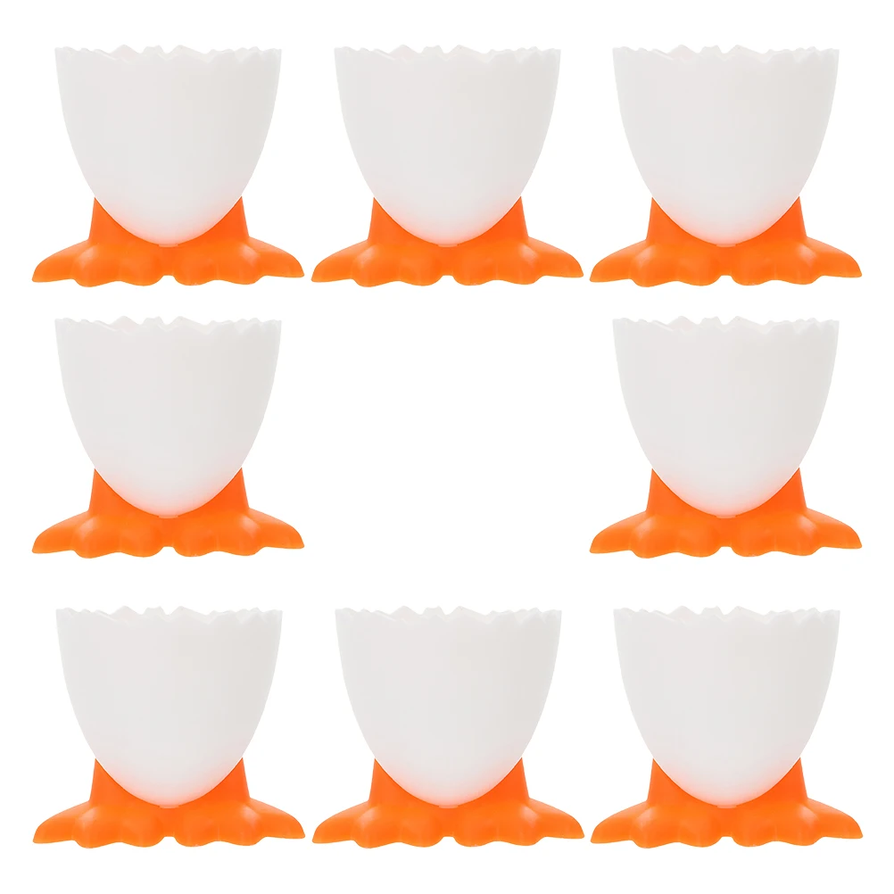 

8pcs Cartoon Egg Holders PP Material Table Decoration Stable Boiled Eggs Cups for Breakfast Dining Accessories