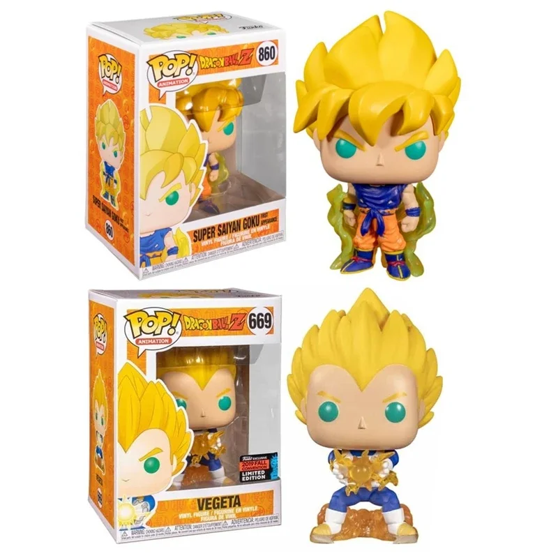 funko pop Anime Figure Dragon Ballz SUPER SAIYAN GOKU #860 Vegeta #669 Action Figure Toys Collection Dolls Gifts for Children