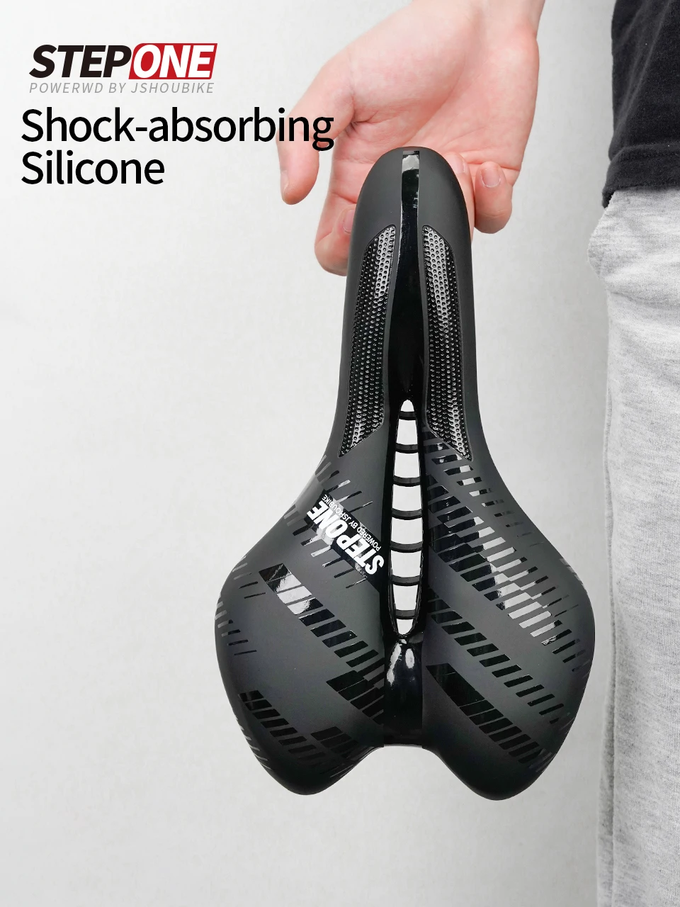 STEPONE Bike Saddle Mountain MTB Road Cycling Cushion Seat Exercise Soft Silicone Gel Shockproof Comfortable Hollow Saddle