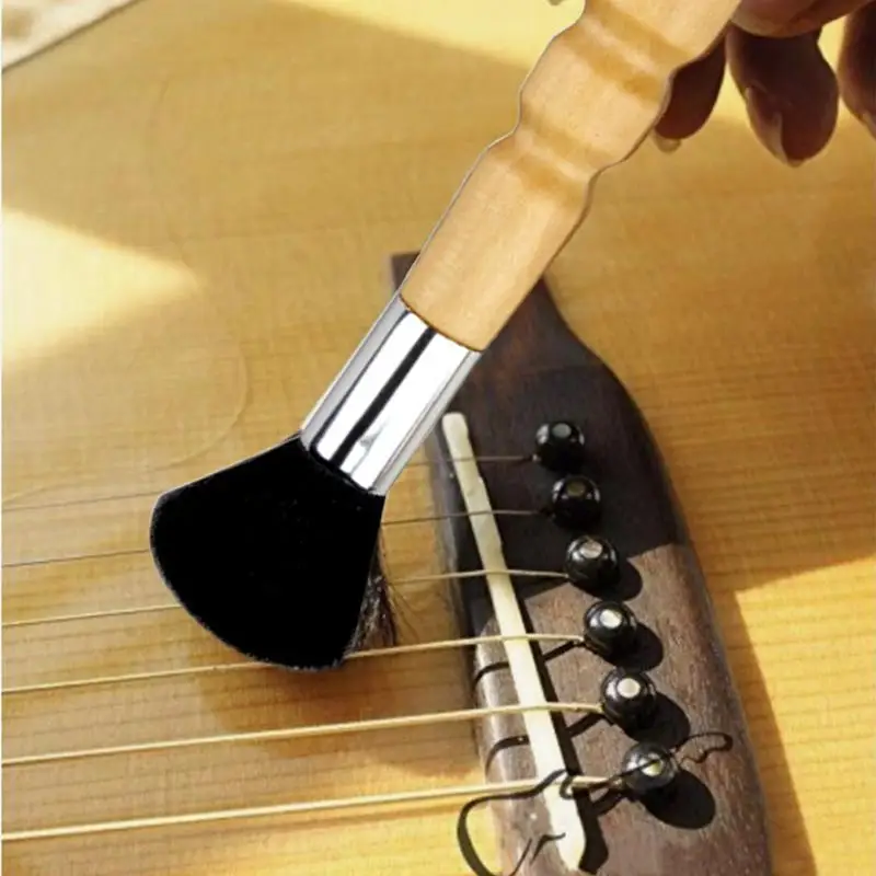 Guitar Duster Brush Brush For Musical Instruments Wooden Handle Soft Bristles Detailing Care Duster Cleaning Tool For Violin