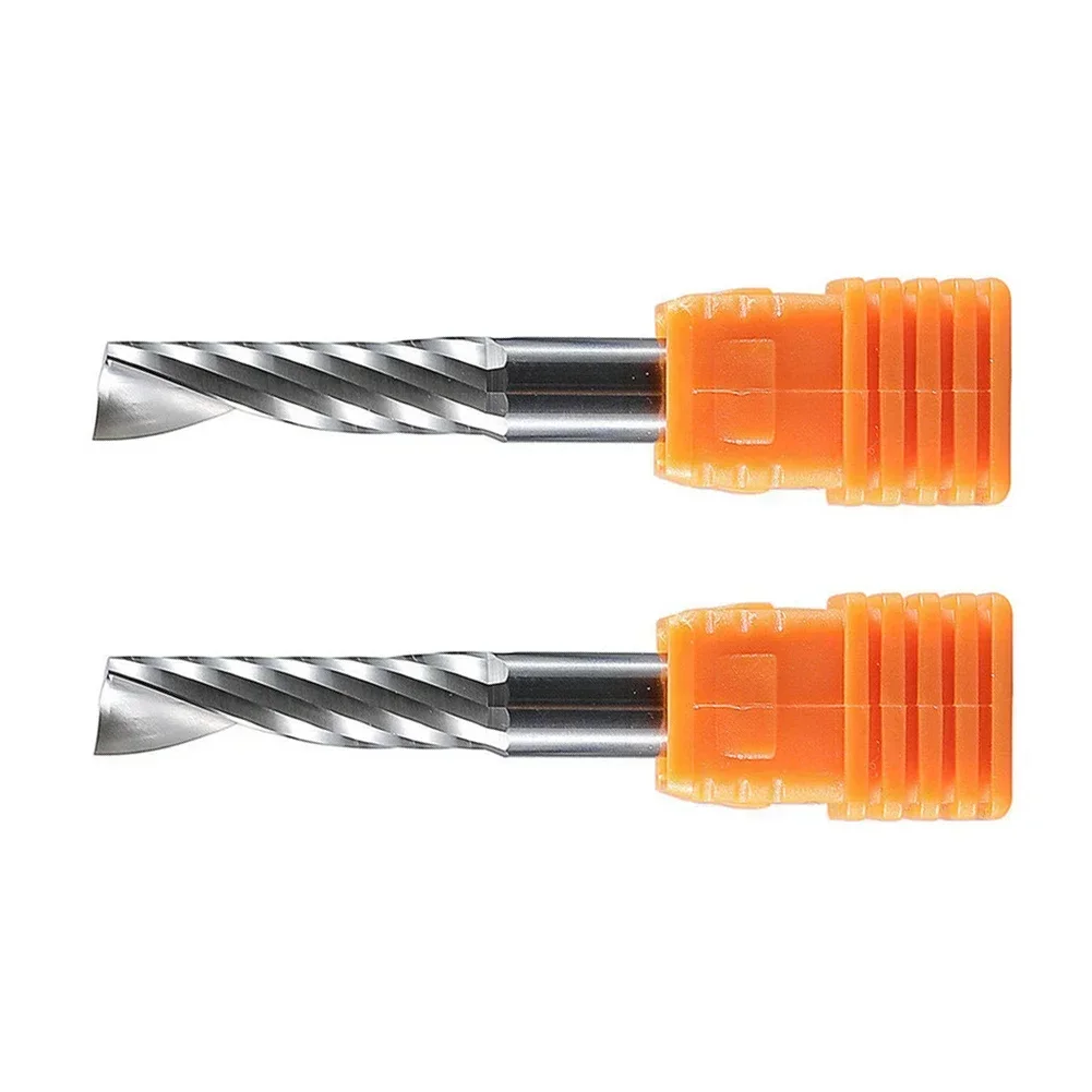 

2Pcs 6mm Single Flute Spiral End Mill Carbide Router Bits For Aluminium 6*22mm Power Tool Acrylic, PVC, Wood Drilling End Mills