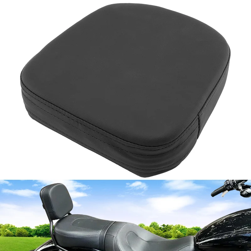 

Universal Motorcycle PU Leather Sissy Bar Backrest Cushion Back Pad Black For Harley Chopper Touring For Honda For Suzuki