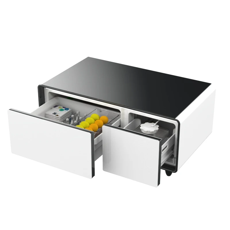 Double Doors Refrigerator Smart Coffee Table With Built-in Wireless Charging Touch Screen For Living Room Furniture
