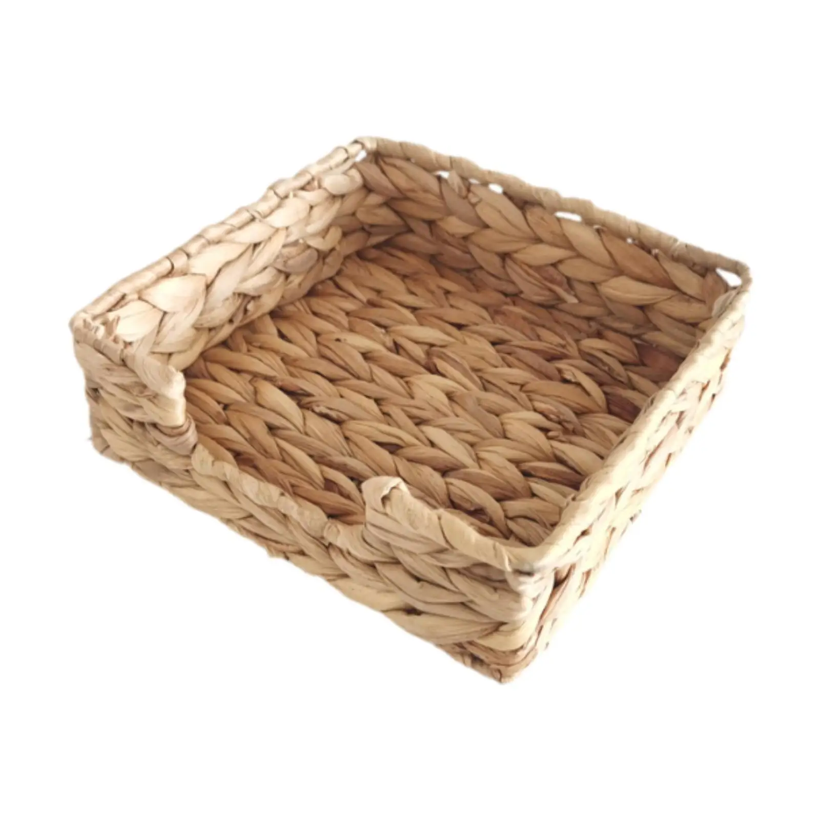 Woven Basket Storage Bowl Square Napkin Holder Handcrafted Tray Snack Storage,Rustic Woven Tissue Box Farm Style Napkin Holder