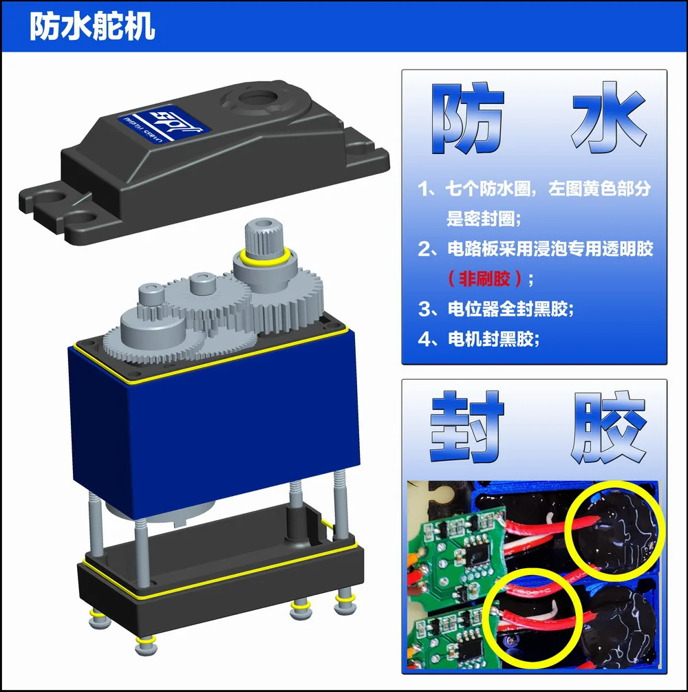 2Pcs SPT5435LV-180W High Torque 35KG Waterproof Servo 1/8 1:10 Remote Control Climbing Bigfoot Robot