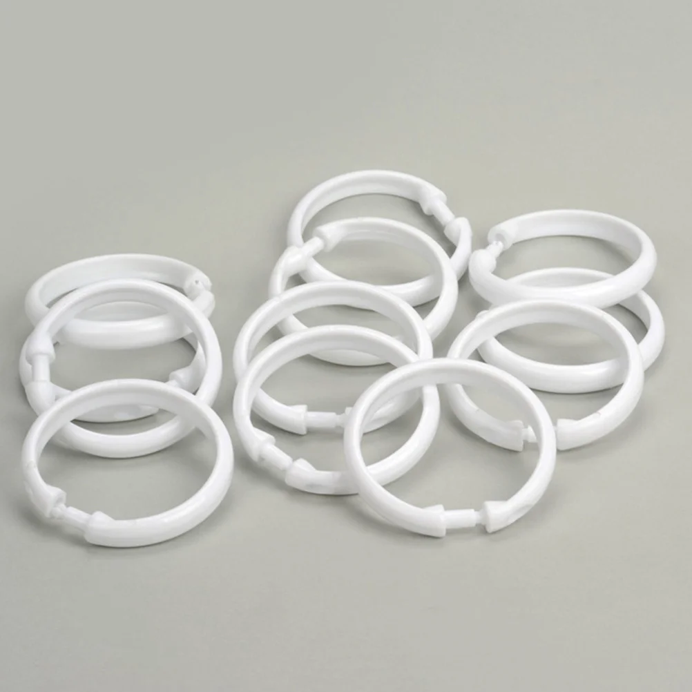 

36Pcs Shower Curtain Hooks Round Heavy Duty Plastic Rings for Bath Drape Window Curtains Hanging Loop Accessory Circular Curtain