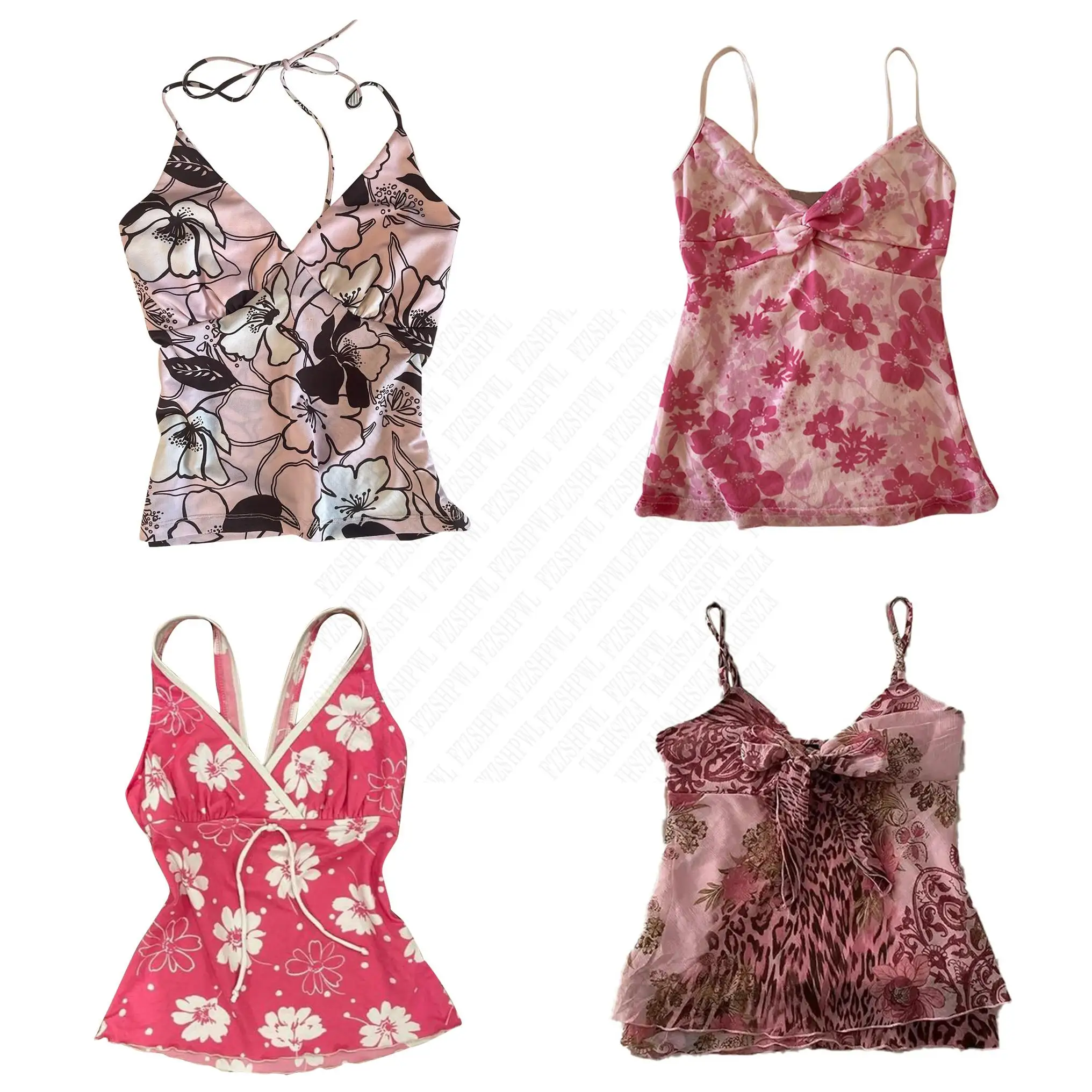 الرجعية زهرة جماليات الجرافيك طباعة Y2k تانك القمم الشرير شارع العليا أكمام أعلى عادية روك القوطي سترة الهيب هوب موضة المحاصيل الأعلى