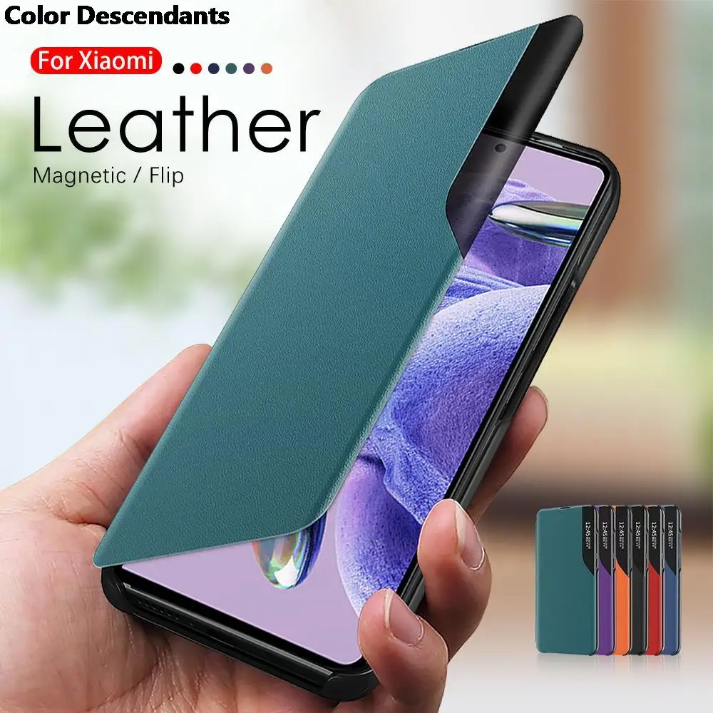 For Xiaomi Redmi Note 12 Pro Plus 2023 Case Smart View Leather Flip Cover Redmy Note12 Pro+ Note12Pro Magnetic Book Stand Shell