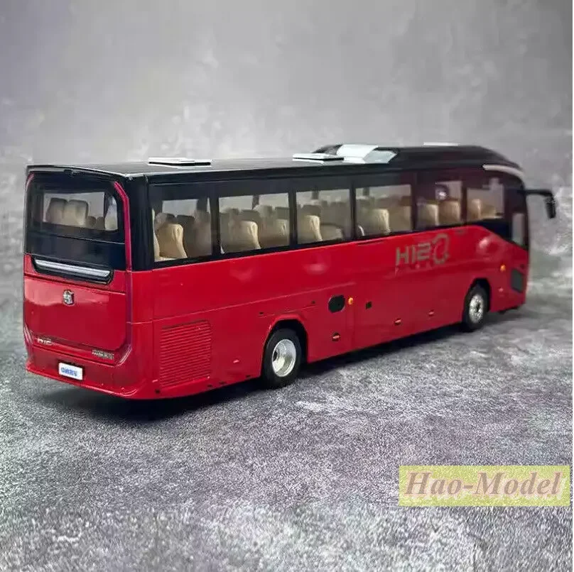 Modèle de bus en alliage moulé sous pression pour garçons, ornements rouges, collection d'affichage de passe-temps, jouets pour cadeaux d'anniversaire, Zhongtong Bus H12, 1:36