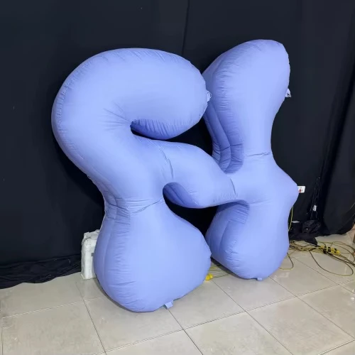 Factory direct sales custom inflatable strange shape word stage props, purple inflatable letter model